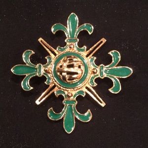 St John Brooch in Green and Gold
